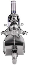 BRUBAKER Portabottiglie Scooter Driver Argento - Portabottiglie Scultura in Metallo - 27 cm Regalo Vino Figura in Metallo per Gli Appassionati di Scooter - con Biglietto D'auguri