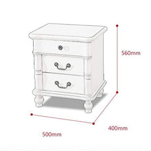 Dsrgwe Comodino Camera da Letto, Comodino Semplice di Legno Solido, Armadio Bianco della Camera da Letto di Avorio Bianco Due cassetti
