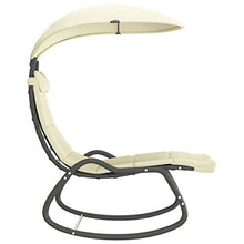 vidaXL Dondolo da Giardino Crema 160x80x195 cm in Tessuto