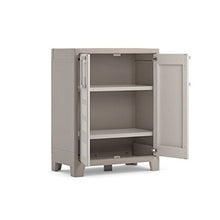 Armadietto basso in resina 2 ante e 2 ripiani cm 80x44x100 Beige Gulliver 9752000