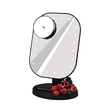 JSJJAUJ Specchio per Il Trucco 20 luci a LED Touch Screen con 10x Specchio di Makeup di ingrandimento Regolabile a 180 Gradi Rotazione Stonepless Dimmable Vanity Specchio