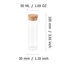 JIUYUE - Vasetti in vetro con tappi in sughero, per bottiglie liquide, per bottiglie di cibo, 47,9 g, 10 pezzi