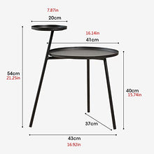 Jcnfa-Tavoli 2 Vassoi, Tavolino Divano, Design della personalità, Tavolino in Metallo (Color : Black, Size : 16.92 * 16.92 * 21.25in)