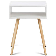 COSTWAY Comodino, Tavolino con 2 Cassetti in MDF Ecologico e Resistente, Bianco, 40 x 30 x 54 cm