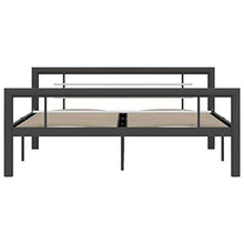 mewmewcat Giroletto con Struttura in Metallo Grigio e Bianco, giroletto in Metallo per Camera da Letto Stile Moderno Pratico Famiglia 212 x 147,5 x 65,5 cm