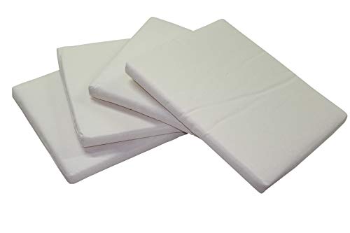 GHIOCUSCINI Cuscini da Giardino per Esterni,Set da 4 PZ. Mis. cm 58 X 51 sp. 5 cm, per Poltrona,Salotto,SALOTTINO, DIVANETTO Rattan/MIDOLLINO Tessuto COT/Poli Ecru' Made in Italy