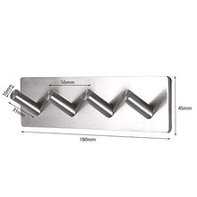 Gancio bagno cucina 4 ganci autoadesivi ganci in acciaio inox impermeabile porta fissato al muro appendiabiti ganci cappotto accappatoio asciugamani ganci for cucina bagno soggiorno Gancio per asciuga