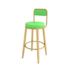 YS Sedia Sgabello da Bar in Metallo, Sedia in Pelle con Schienale Sedia da Bar Femminile Moderna Americana Adatta per Bar in Camera da Letto in Famiglia,C