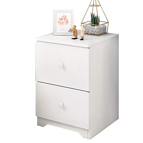 Comodino Doppio Camera da Letto della Famiglia Addensare Studio Locker Semplice di Legno Solido Bagno Soggiorno Corridoio 30X32X45cm FANJIANI (Color : White)