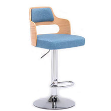 Ljings - Sgabello da bar regolabile in altezza, con schienale girevole, base in metallo, per interni ed esterni, stile moderno ed elegante, colore: Blu