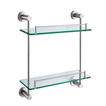 ZLININ Y-longhair Mensola in Vetro per Bagno in Acciaio Inox 304, Mobile da Parete per Bagno su 2 Livelli, 15,5'' e Volte; 16,5'' e Time; 5,1''