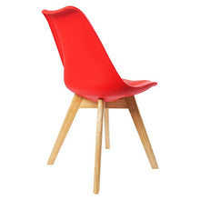 WOLTU 2X Sedie da Cucina con Schienale di Plastica Seduta Morbida di Ecopelle Gambe in Legno Rosso BH29rt-2