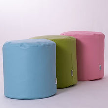 Avalon Puff rotondo 50X50 cm Pouf Cilindro Jazz Finta pelle Imbottito colore Blu