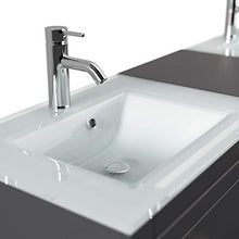 Mobile bagno a terra Vitro Classic con lavabos in vetro nero satinato