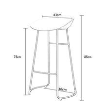 DFREW Sgabelli Nordic Ferro Battuto Fashion Bar Sgabello Sedia Della Cucina Della Casa Di Svago Caffè Reception Sgabello Alto (Altezza Seduta: 75Cm),Nero