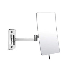 GEDHH 3X Ingrandito Monte Muro Specchio Ingranditore,Rettangolare Cromo Lucido Specchio Vanità,Girevole Estensibile Specchio Bagno Silver 14x22cm(6x9inch)
