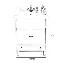 Shop Chic Arredo bagno shabby con base e lavabo 75cm bianco opaco