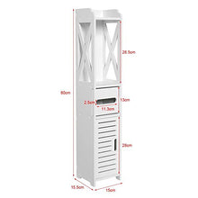Armadi per Camera da Letto, 80 x 15,5 x 15,5 cm Armadietto per mobili da Bagno Sottile per Bagno Armadietto in Legno Bianco Scaffale per riporre i Tessuti per Soggiorno Cucina Corr