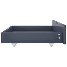 Lasamot Struttura Letto in Legno di Pino con 2 cassetti, Struttura a baldacchino per zanzariera, Staffa per Montante, Adatta per Materasso 100x200 cm (Materasso Non Incluso), Grigio