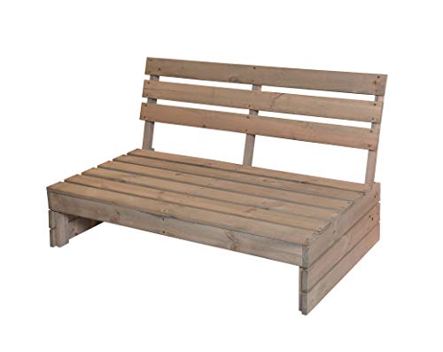 Panchina in legno con pallet, design di mobili, 120 x 93 x 76 cm, per esterni