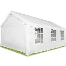TecTake 403260 Gazebo da Giardino, 100% Impermeabile, Resistente ai Raggi UV, Quattro Elementi Laterali, 600x400x315cm, Bianco