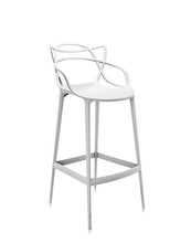 Kartell Masters Stool Sgabello, Tecnopolimero termoplastico Riciclato con Carica Minerale e Trattamento Soft-Touch, Bianco, H. 75