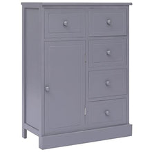 vidaXL Credenza con 10 Cassetti e Scomparti con Ante Elegante Robusta Cassettiera Armadietto Mobile Grigia 113x30x79 cm in Legno e MDF