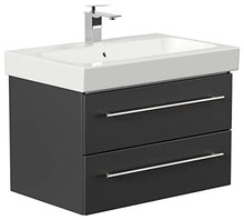 Mobile bagno con lavabo Geberit Icon 75 cm nero satinato