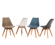Design Twist Tommy Set di 4 Sedie, Legno, Blu, 52 x 48.5 x 82 cm