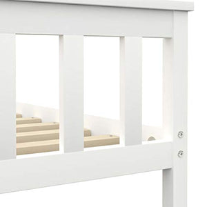 BIGTO - Struttura letto con 2 cassetti in legno di pino massello, mobili per camera da letto, 100 x 200 x 82 cm, colore: Bianco
