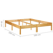 BIGTO - Struttura per letto in legno di rovere massiccio, 180 x 200 cm