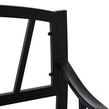 Outsunny Panchina da Giardino in Metallo Nero Impermeabile, Panca da Esterno in Ferro 2 Posti, 128x56x86cm