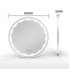 Salone di bellezza specchio di bellezza smart touch screen bagno specchio luminoso a LED hotel hotel rotondo specchio da bagno intelligente specchio per il trucco luminoso specchio senza cornice con