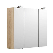 Salona - Set da bagno da 2 pezzi | Lavabo 70 cm + armadietto a LED | rovere bianco