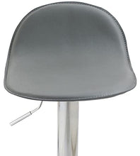 CLP Sgabello Design Lana V2 in Similpelle I Sedia Sgabello Cucina con Poggiapiedi E Schienale Girevole E Regolabile 58-79CM, Colore:Grigio, Colore del Telaio:Cromo