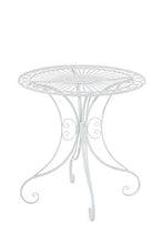 CLP Tavolino in Ferro Giardino Hari I Tavolino Tondo Outdoor Stile Rustico I Tavolino Salotto Design, Colore:Bianco