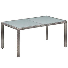 Festnight- Mobili da Giardino in Rattan, Set da Pranzo da Giardino 13 pz in Polyrattan e Vetro Grigio