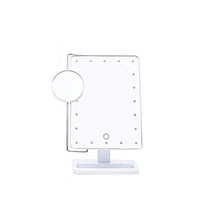 Specchio da trucco a LED portatile Touch Screen intelligente con luce specchio da spogliatoio luce 10X lente d'ingrandimento Xuan - vale la pena avere (colore: bianco, dimensioni: -)
