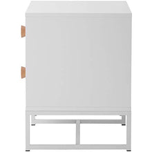 Plcnn Set di 2 comodini, comodino con 2 cassetti, in legno MDF e metallo, 48 x 39,5 x 52 cm, comodino bianco piccolo per casa, ufficio, soggiorno, camera da letto