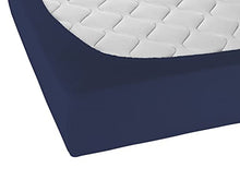 Biberna 0012344 Lenzuolo Frottee-Stretch (Altezza Materasso max. 22 cm) 1X 180X200 cm > 200X200 cm, Marino