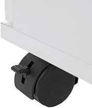 ts-ideen Comodino Cassettiera Archivio da Ufficio con rotelle 60x35 cm stile moderno 3 cassetti. Bianco