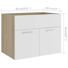 vidaXL Set Mobili da Bagno 2 pz Bianco e Rovere Sonoma in Truciolato