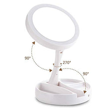 WYLILZI-Home Specchi da Tavolo Specchi da Bagno Specchio Trucco Lampada da Tavolo Ricaricabile USB Light Pieghevole e Portatile con Touch Screen a luci dimmerabili Specchi
