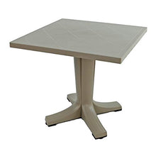Tavolo bar e giardino in resina color tortora con piede centrale a 4 razze 80 x 80 centimetri