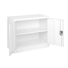 Armadietto a 2 ante in acciaio bianco con serratura, altezza 73 cm