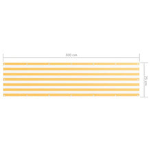 UnfadeMemory Paravento Balcone Recinzione Copertura per Protezione della Privacy Schermo in Tessuto Oxford (75x300cm, Bianco e Giallo)