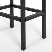 Meerveil Sgabelli da Bar, Due sgabelli da Bar con poggiapiedi, Struttura in Acciaio Nero per Soggiorno, Sala da Pranzo, Cucina, Design Industriale