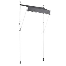 Cikonielf Tenda da Sole Retrattile Manuale da Giardino Esterno,Tenda Parasole Rettratile,Tenda da Balcone,Altezza Regolabile,300 x 120 cm(Grigie)