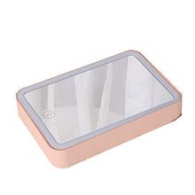 WM Specchio di Stoccaggio Portatile Pieghevole Specchio Il Trucco Leggero A Specchio con Specchio di Vanità Specchio Il Trucco A LED con Piccolo Specchio mirror-10.24 (Color : Pink)