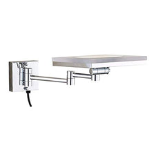 OMLTER LED Specchio Trucco Wall Mount, 10x Ingrandimento Pieghevole Unico Lato Bellezza Specchio con Luci, 8" Specchio Parete per Hotel Bagno, Acrilico Telaio